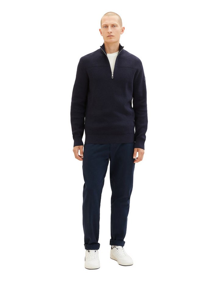 TOM TAILOR Rundhalspullover Strickpullover mit Troyer Kragen TOM TAILOR Rundhalspullover Strickpullover mit Troyer Kragen von TOM TAILOR