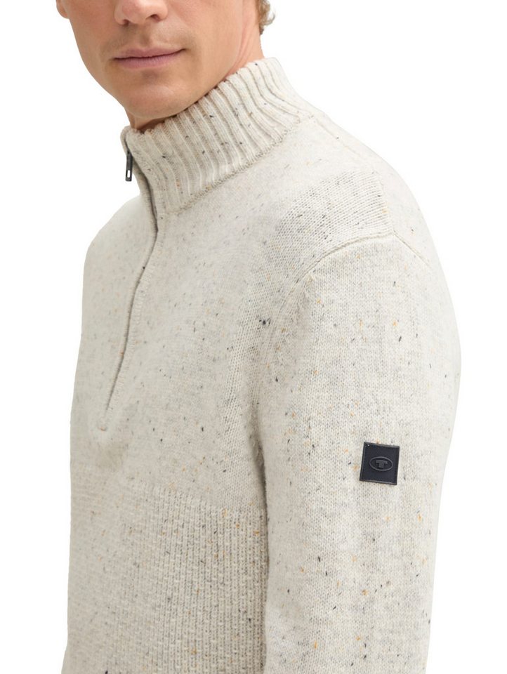TOM TAILOR Rundhalspullover Troyer Strickpullover mit Reißverschluss TOM TAILOR Rundhalspullover Troyer Strickpullover mit Reißverschluss von TOM TAILOR