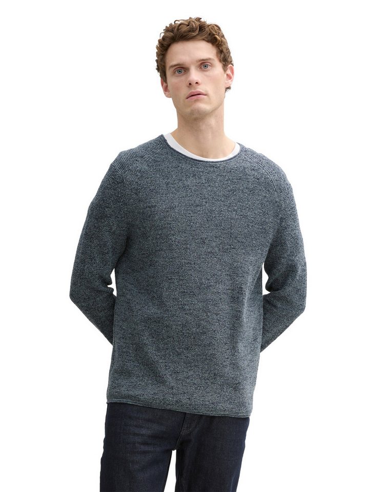 TOM TAILOR Rundhalspullover in Melange Optik von TOM TAILOR