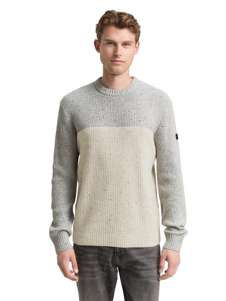 TOM TAILOR Rundhalspullover mit Logo Stickerei von TOM TAILOR