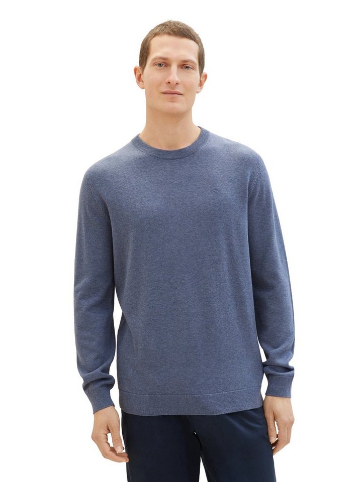 TOM TAILOR Rundhalspullover mit Logostickerei von TOM TAILOR