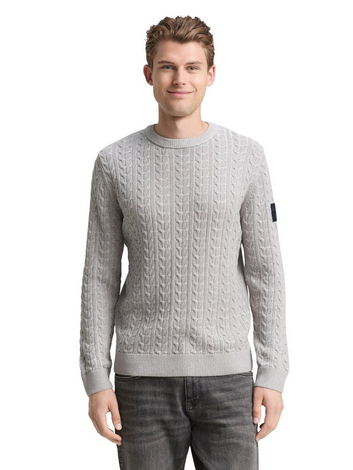 TOM TAILOR Rundhalspullover mit Rippbündchen von TOM TAILOR