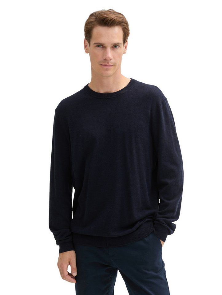 TOM TAILOR Rundhalspullover mit recyceltem Kaschmir von TOM TAILOR