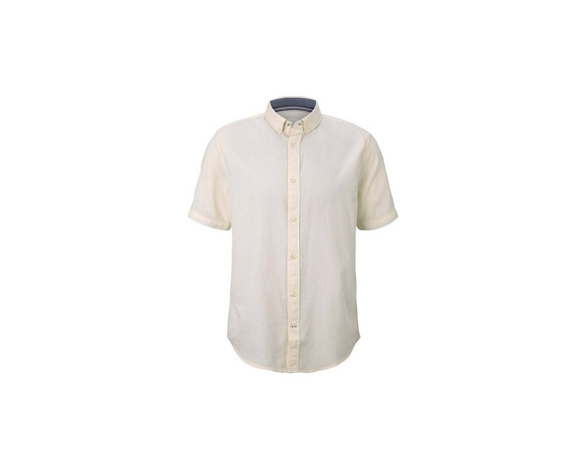 TOM TAILOR Rundhalsshirt Kurzarm FreizeitHemd für Herren in offwhite (1-tlg., keine Angabe) von TOM TAILOR