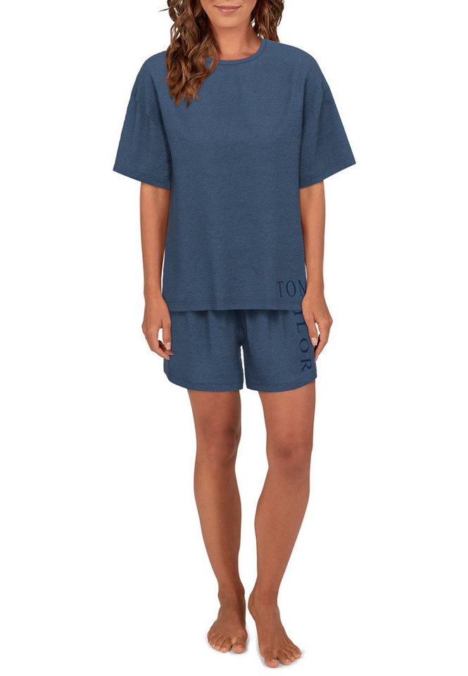 TOM TAILOR Shorty TOM TAILOR Damen Shorty blau melange (1 tlg) von TOM TAILOR