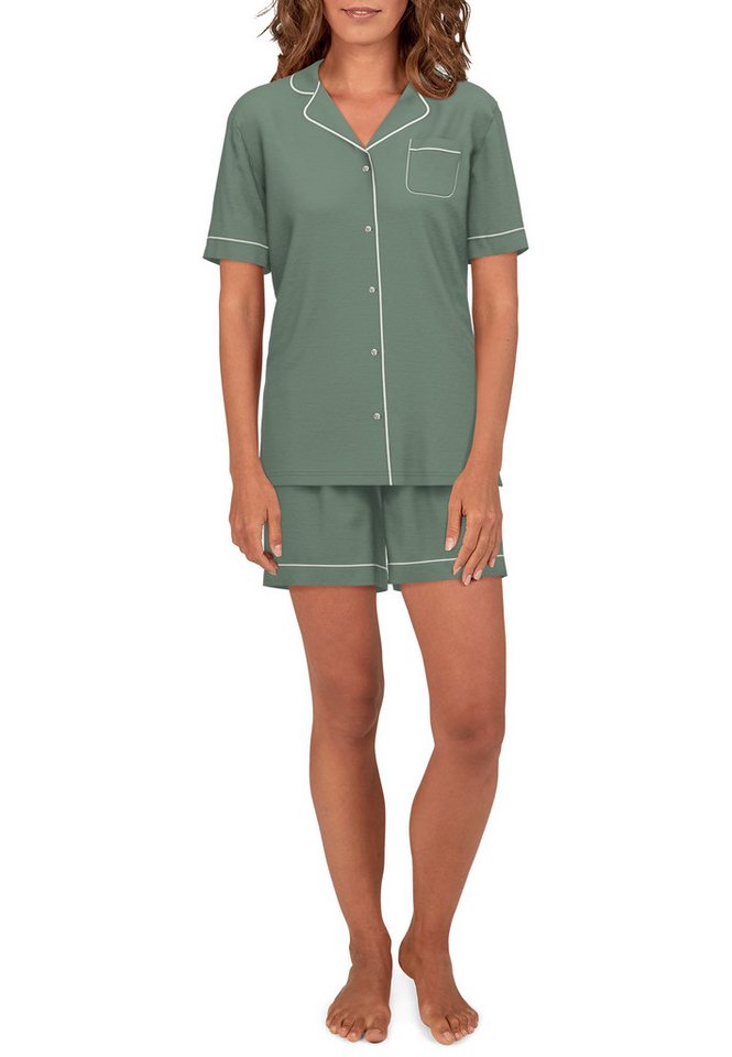 TOM TAILOR Shorty TOM TAILOR Damen Shorty grün uni (1 tlg) von TOM TAILOR