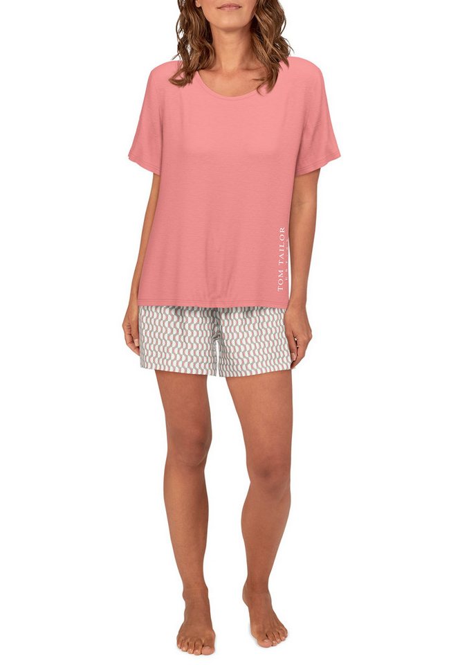 TOM TAILOR Shorty TOM TAILOR Damen Shorty rot bedruckt (1 tlg) von TOM TAILOR