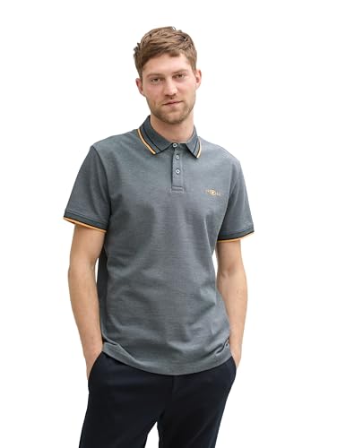 TOM TAILOR Slim Fit T-Shirt mit Stretch-Anteil, Sky Captain Blue, S von TOM TAILOR