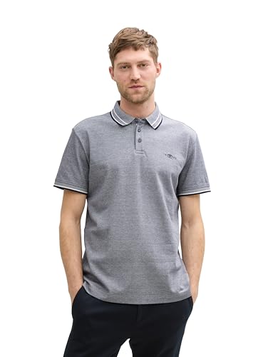 TOM TAILOR Herren 1045629 Poloshirt, 24571 - Navy White Two Tone Pique, S EU von TOM TAILOR