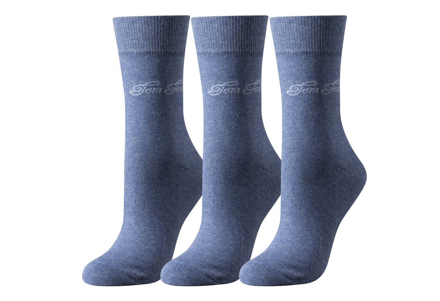 TOM TAILOR Socken 9703434038 Tom Tailor 3er Pack Basic Women Socks 9703 434 light denim melange Mehrpack Strümpfe Socken von TOM TAILOR