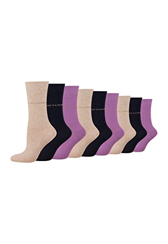 TOM TAILOR Socken Damen 39-42 in beige - Baumwollsocken für Alltag und Freizeit - 9 Paar schlichte Damen-Socken von TOM TAILOR