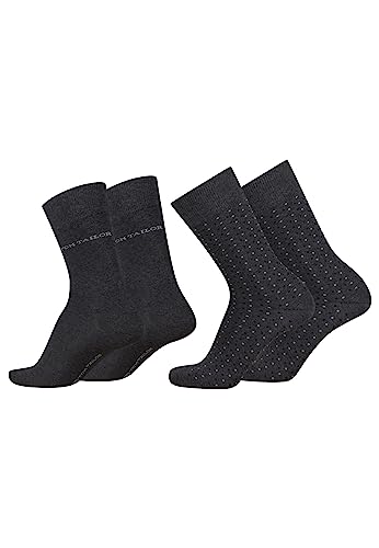 TOM TAILOR Socken Herren 43-46 in anthrazit - Basic dot Baumwollsocken für Alltag und Freizeit - 6 Paar Herren-Socken von TOM TAILOR