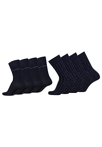 TOM TAILOR Socken Herren 43-46 in dark navy - Basic dot Baumwollsocken für Alltag und Freizeit - 8 Paar Herren-Socken von TOM TAILOR