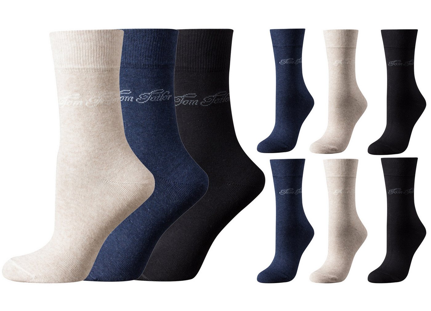 TOM TAILOR Socken TOM TAILOR Damen Socken Basic 6er Pack mehrfarbig TOM TAILOR Damen Socken Basic 6er Pack mehrfarbig von TOM TAILOR