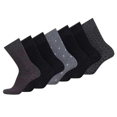 TOM TAILOR Socken anthrazit mix 43-46- 7er Box Baumwollsocken für Alltag und Freizeit - schlichte Socken von TOM TAILOR