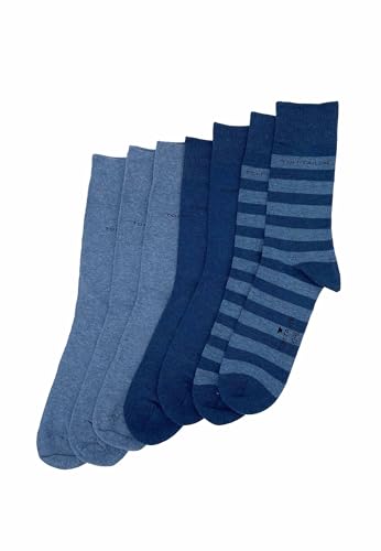 TOM TAILOR Socken blau Streifen mix 43-46 - 7er Box Baumwollsocken für Altag und Freizeit - schlichte Socken von TOM TAILOR
