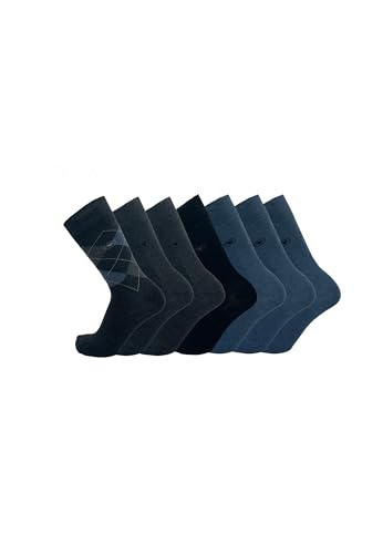 TOM TAILOR Socken grau argyle mix 43-46 - 7er Box Baumwollsocken für Altag und Freizeit - schlichte Socken von TOM TAILOR