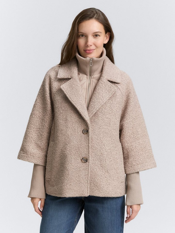 TOM TAILOR Sommerjacke Bouclé Cape Jacke im 2-in-1-Look Bouclé Cape Jacke im 2-in-1-Look von TOM TAILOR