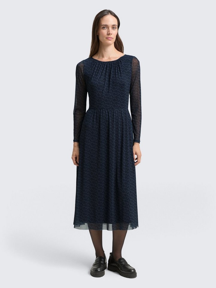 TOM TAILOR Sommerkleid Kleider & Jumpsuits Midi-Meshkleid mit Muster von TOM TAILOR