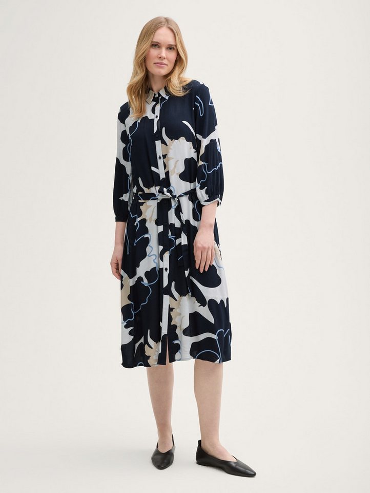TOM TAILOR Sommerkleid Kleider & Jumpsuits Midi-Blusenkleid mit Gürtel von TOM TAILOR