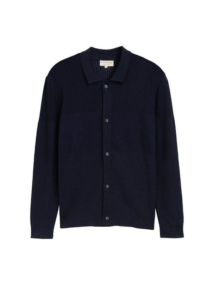 TOM TAILOR Outdoorjacke Herren Cardigan Kentkragen und Knopfleiste für einen klassischen Look von TOM TAILOR