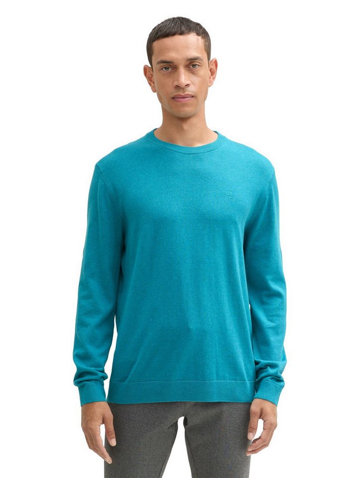 TOM TAILOR Strickpullover BASIC CREWNECK KNIT aus Baumwolle von TOM TAILOR