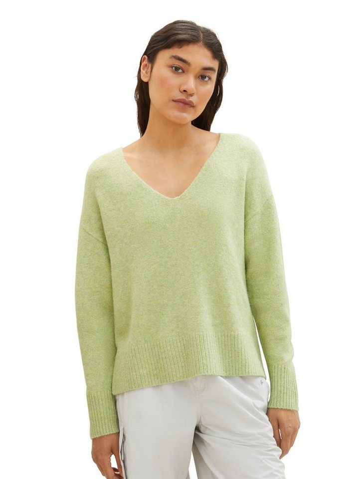 TOM TAILOR Strickpullover Basic Strickpullover cozy v-neck Cozy V-Neck Pullover - 1038392 von TOM TAILOR