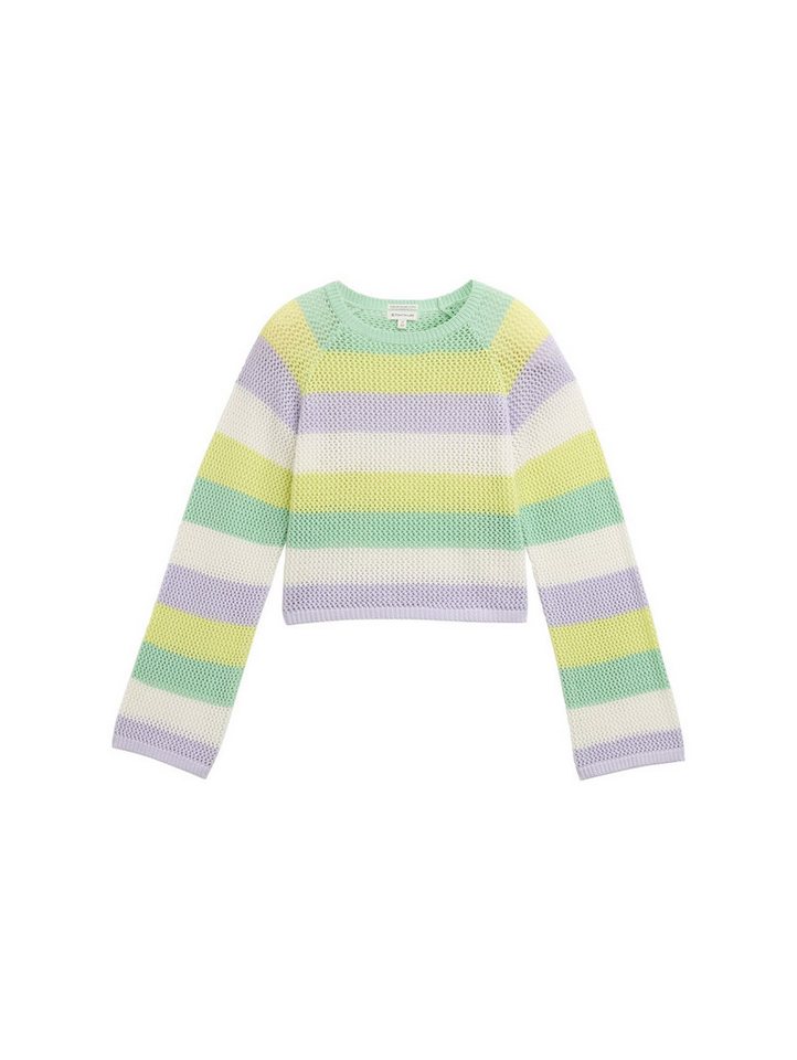 TOM TAILOR Strickpullover Cropped Strickpullover mit Streifenmuster Cropped Strickpullover mit Streifenmuster TOM TAILOR Strickpullover Cropped Strickpullover mit Streifenmuster Cropped Strickpullover mit Streifenmuster von TOM TAILOR