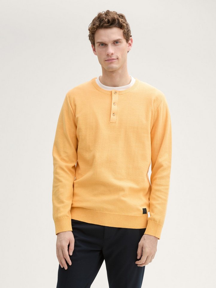 TOM TAILOR Strickpullover Henley Strickpullover aus Baumwolle Henley Strickpullover aus Baumwolle von TOM TAILOR