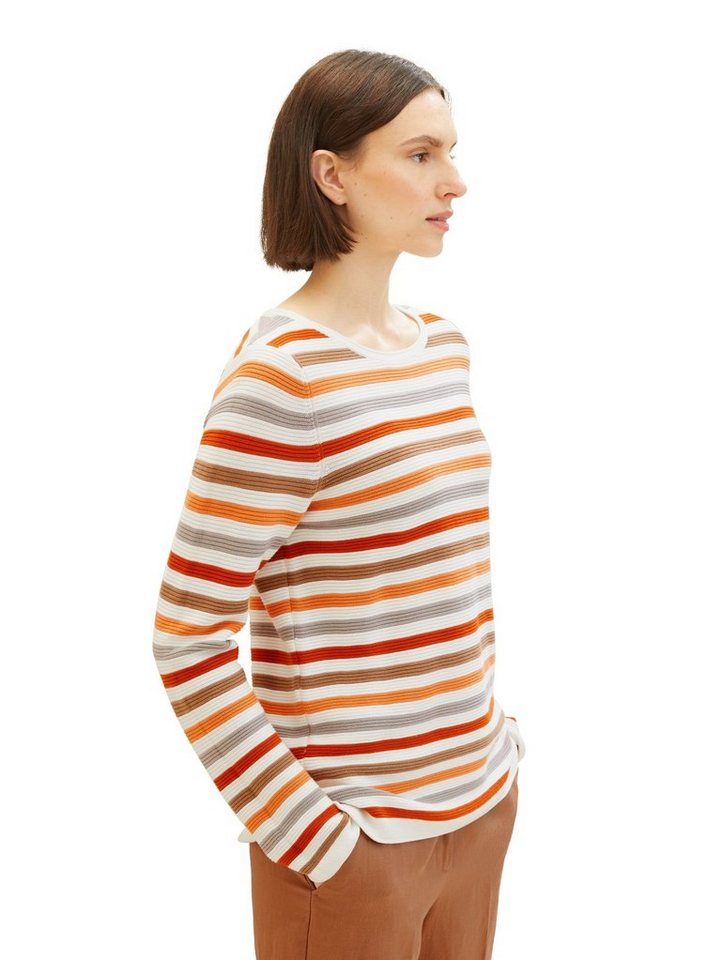 TOM TAILOR Strickpullover Langarm Strickpullover Rundhals aus Baumwolle OTTOMAN sweater new ottoman von TOM TAILOR