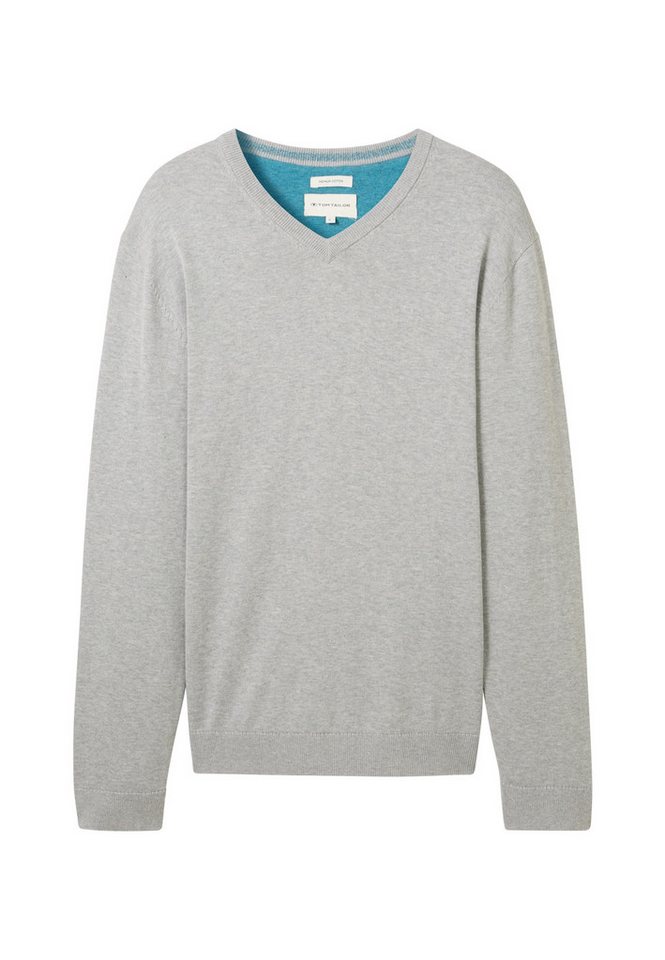 TOM TAILOR Strickpullover Pullover Strickpullover V-Neck (1-tlg) von TOM TAILOR