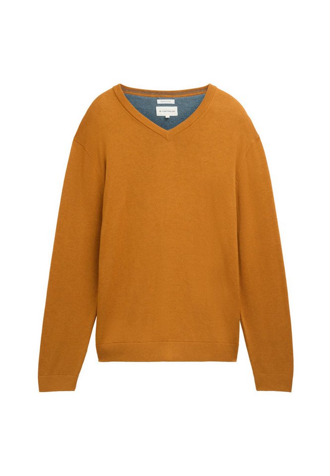 TOM TAILOR Strickpullover Pullover Strickpullover V-Neck (1-tlg) von TOM TAILOR