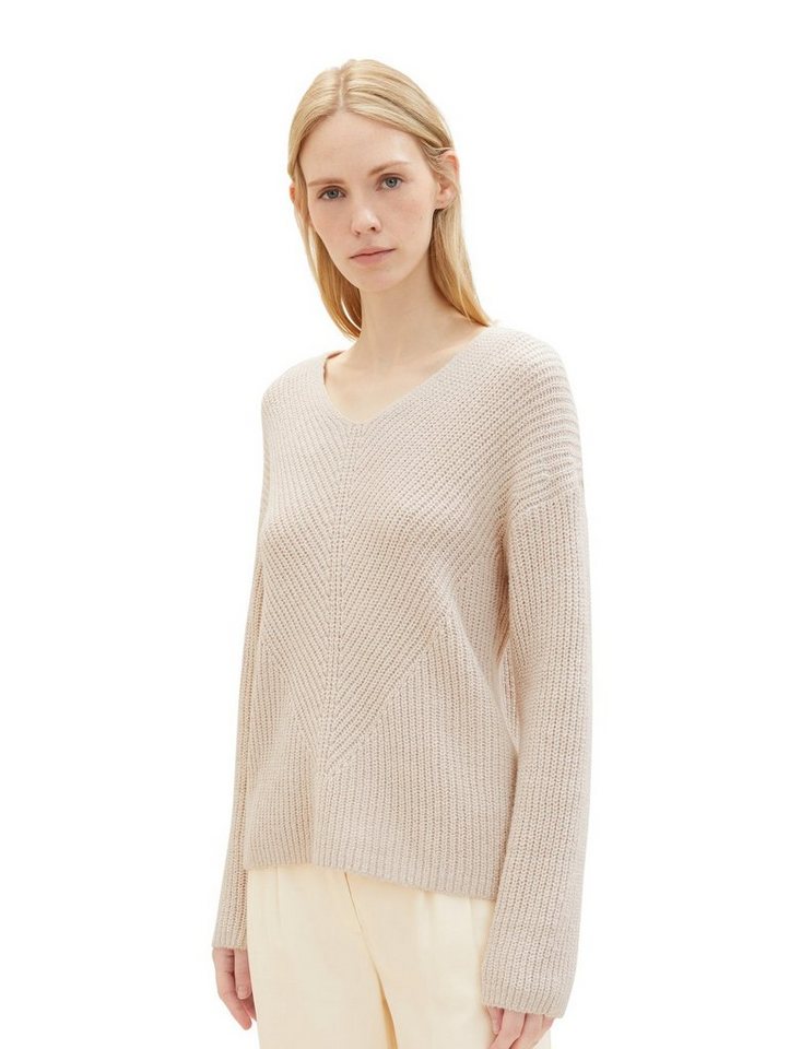 TOM TAILOR Strickpullover Strickpullover Ripp Knit V-Neck Knit V-Neck Pullover - 1039242 TOM TAILOR Strickpullover Strickpullover Ripp Knit V-Neck Knit V-Neck Pullover - 1039242 von TOM TAILOR