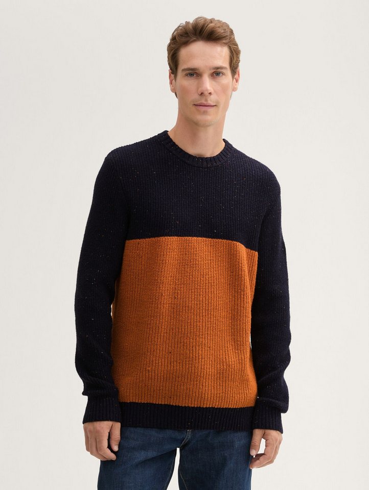 TOM TAILOR Strickpullover Strickpullover mit Strukturmix mit Logo Badge TOM TAILOR Strickpullover Strickpullover mit Strukturmix mit Logo Badge von TOM TAILOR