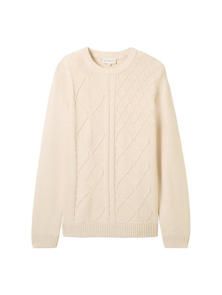 TOM TAILOR Strickpullover Strickpullover mit Zopfmuster - Regular Fit von TOM TAILOR