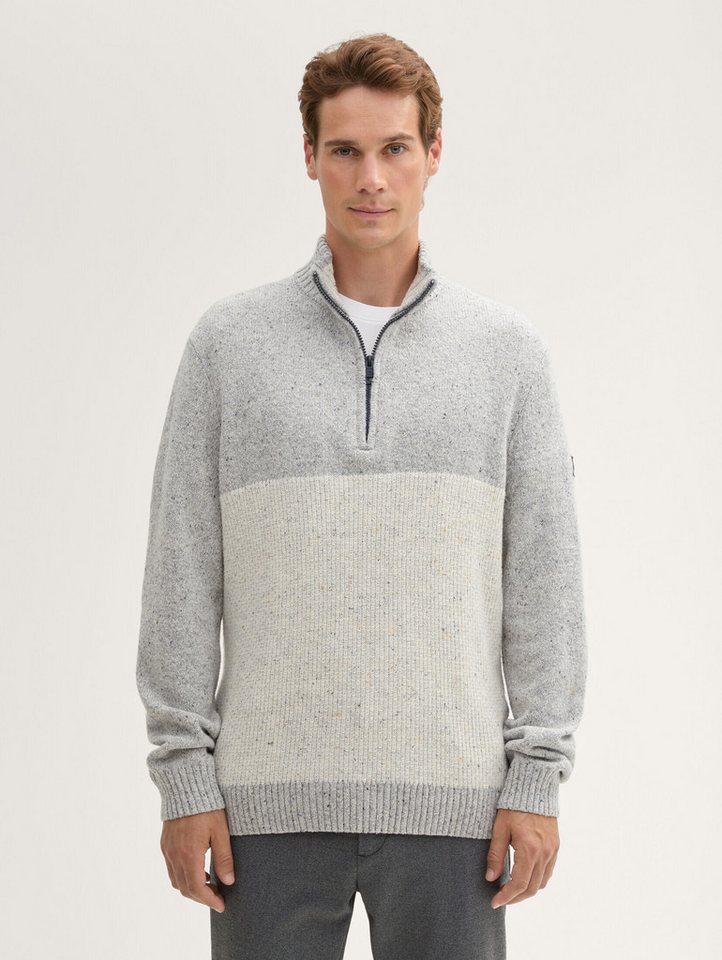 TOM TAILOR Strickpullover Troyer Strickpullover mit Reißverschluss Troyer Strickpullover mit Reißverschluss von TOM TAILOR