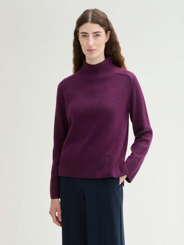 TOM TAILOR Strickpullover Weicher Strick Pullover mit Stehkragen Weicher Strick Pullover mit Stehkragen von TOM TAILOR