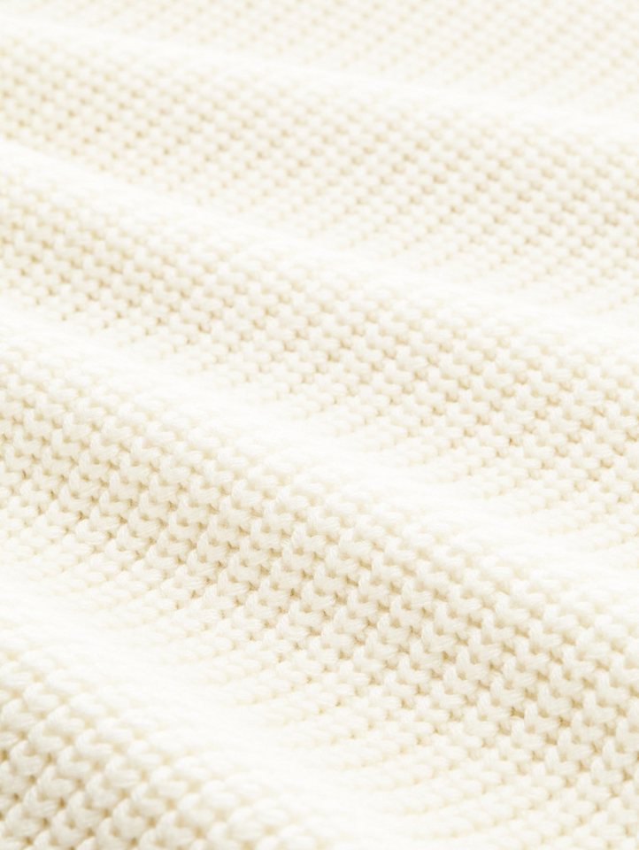TOM TAILOR Strickpullover knit troyer with fabric mix von TOM TAILOR