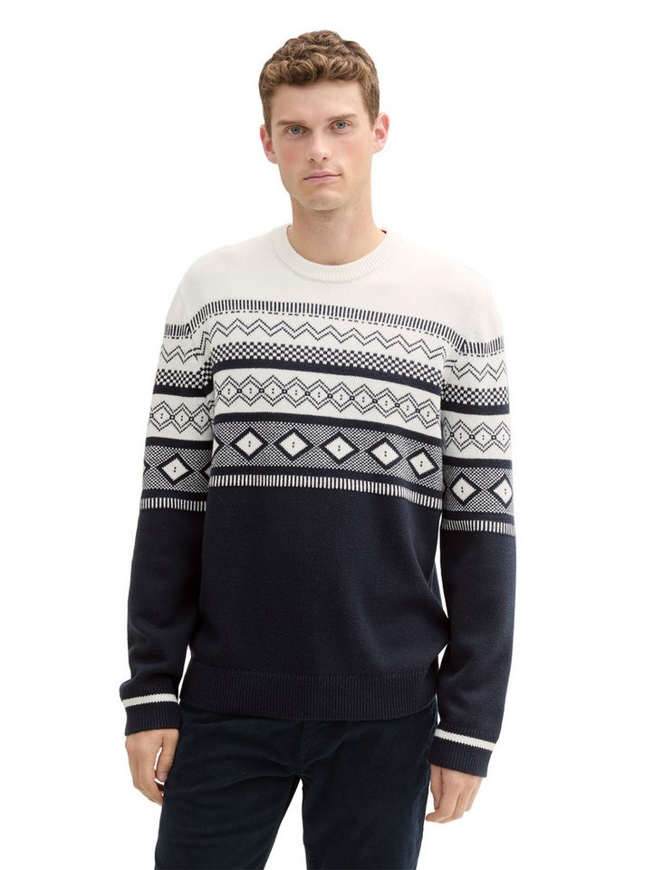 TOM TAILOR Jacquardpullover mit Colorblock von TOM TAILOR