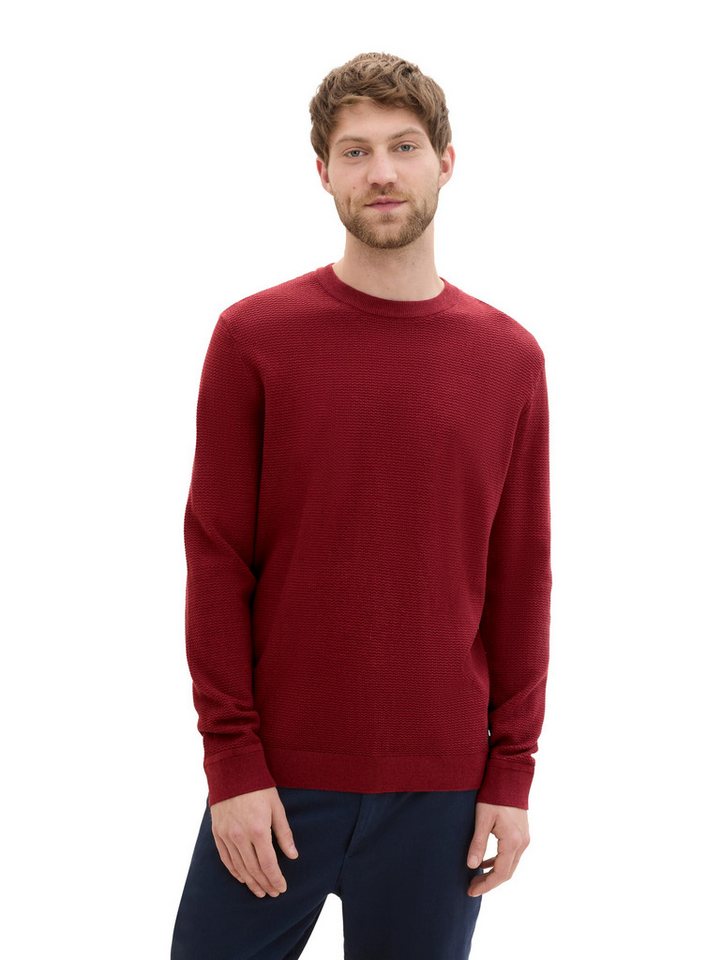TOM TAILOR Strickpullover mit Logo-Badge an der Seite von TOM TAILOR