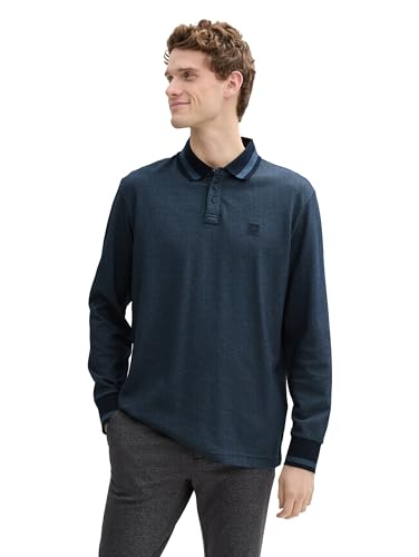 TOM TAILOR Strickpullover mit Muster, Sapphire Blue White Twotone, XXXL von TOM TAILOR