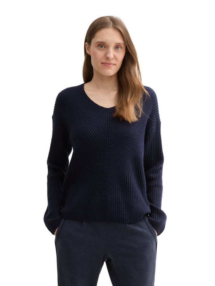 TOM TAILOR Strickpullover mit V-Ausschnitt von TOM TAILOR