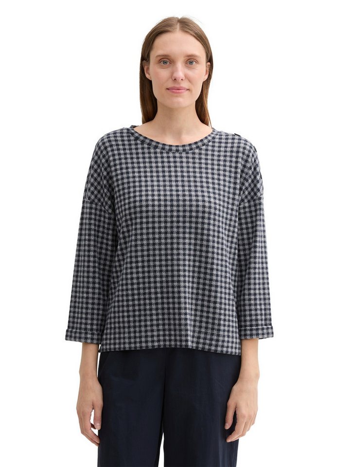 TOM TAILOR Sweatshirt 7/8 Arm - mit Karomuster von TOM TAILOR