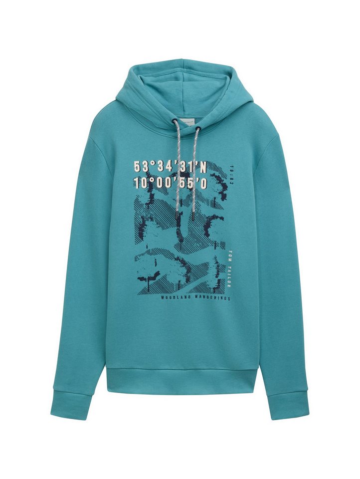 TOM TAILOR Sweatshirt Basic Hoodie mit Print - Regular Fit von TOM TAILOR