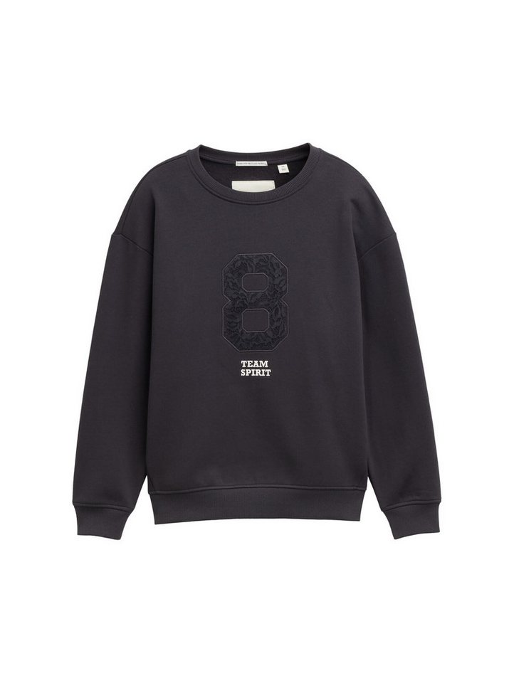 TOM TAILOR Sweatshirt Oversize Sweatshirt mit Applikation Oversize Sweatshirt mit Applikation von TOM TAILOR