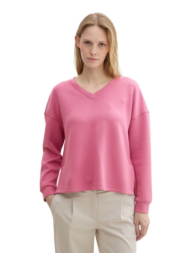 TOM TAILOR Sweatshirt Scuba mit V-Ausschnitt von TOM TAILOR