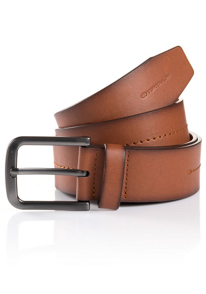 TOM TAILOR Synthetikgürtel TTRoss mit geschwärzter Schließe und Logoprägung auf der Spitze von TOM TAILOR