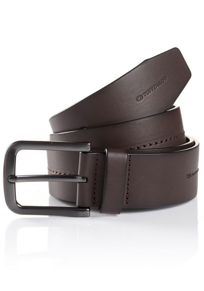 TOM TAILOR Synthetikgürtel TTRoss mit geschwärzter Schließe und Logoprägung auf der Spitze von TOM TAILOR