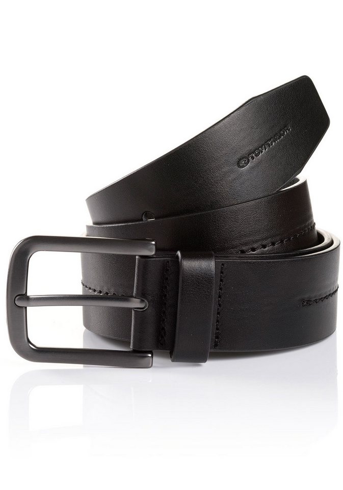 TOM TAILOR Synthetikgürtel TTRoss mit geschwärzter Schließe und Logoprägung auf der Spitze von TOM TAILOR