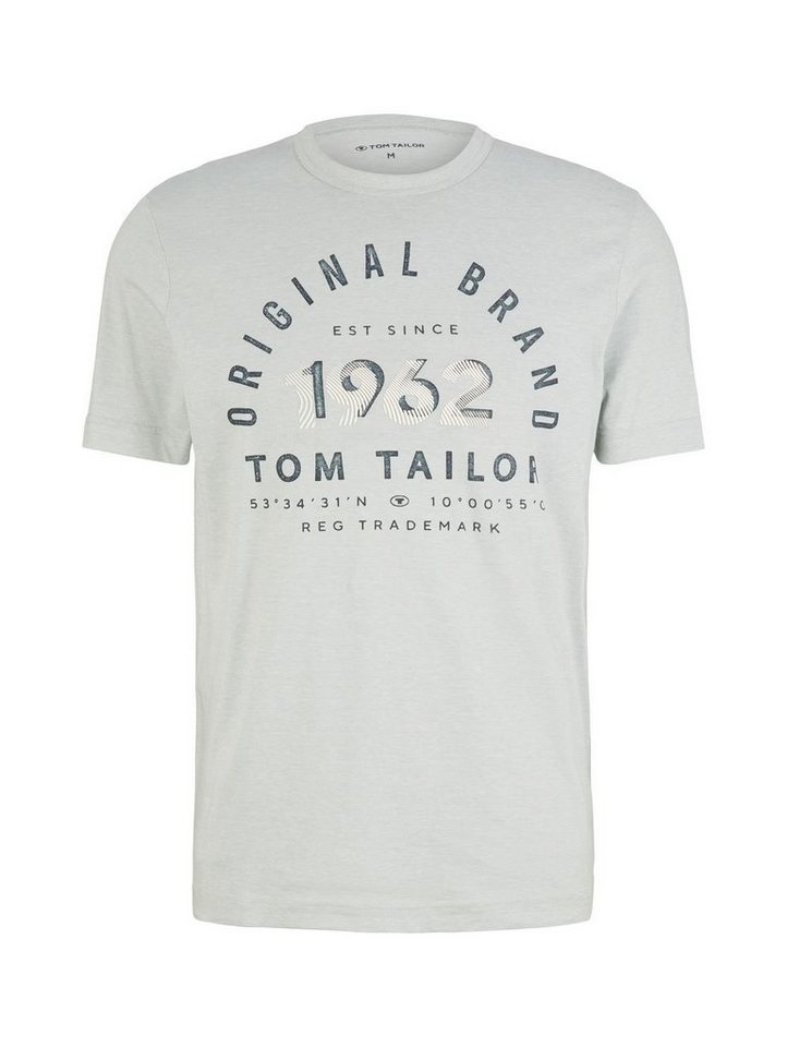 TOM TAILOR T-Shirt Gestreiftes Rundhals Bedrucktes mit Print (1-tlg) striped t-shirt with print von TOM TAILOR